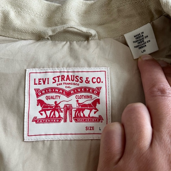 LEVI’S Alexa Blazer Linen Cotton Double-Breasted Oversized Jacket Size L - Picture 3 of 9